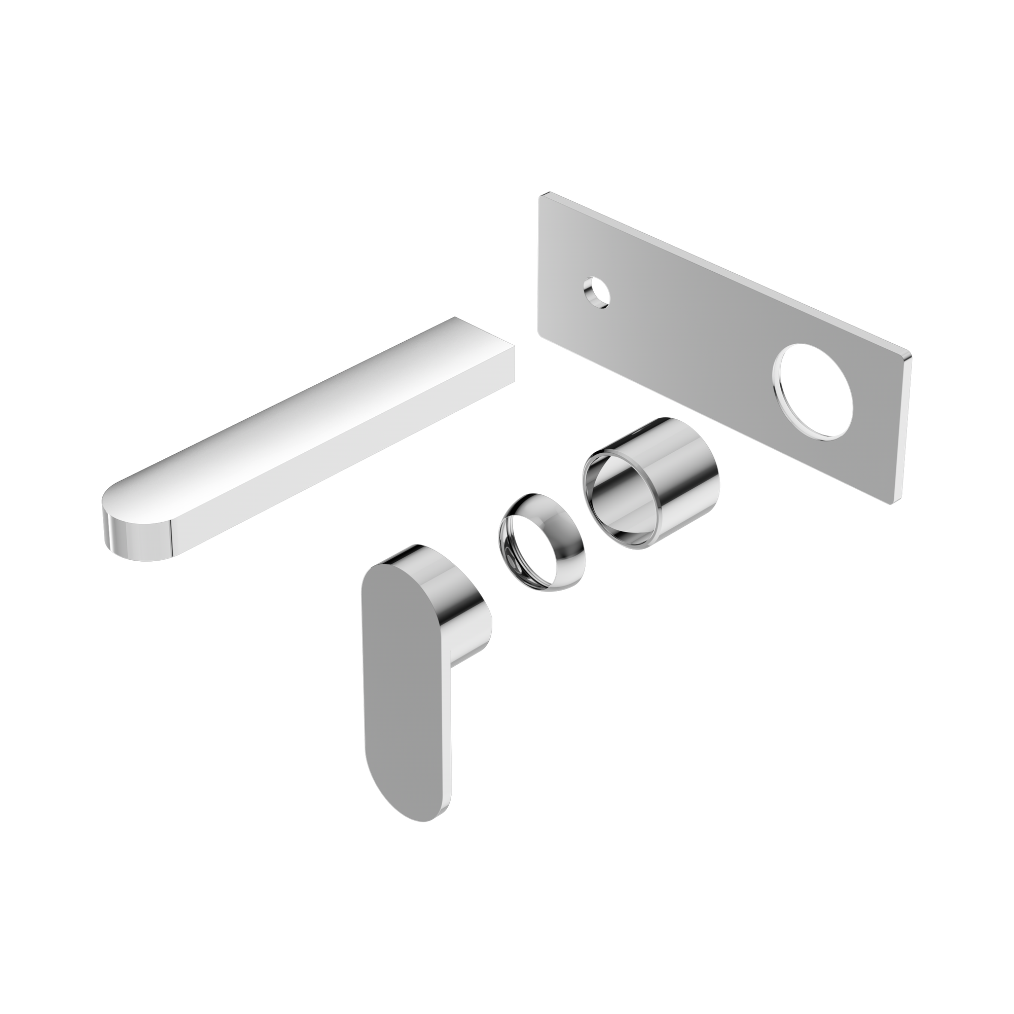 Nero Ecco Wall Mixer Set Trim Kits Only, Chrome