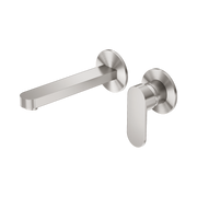 Nero Ecco Wall Mixer Set Separate Back Plate, Brushed Nickel