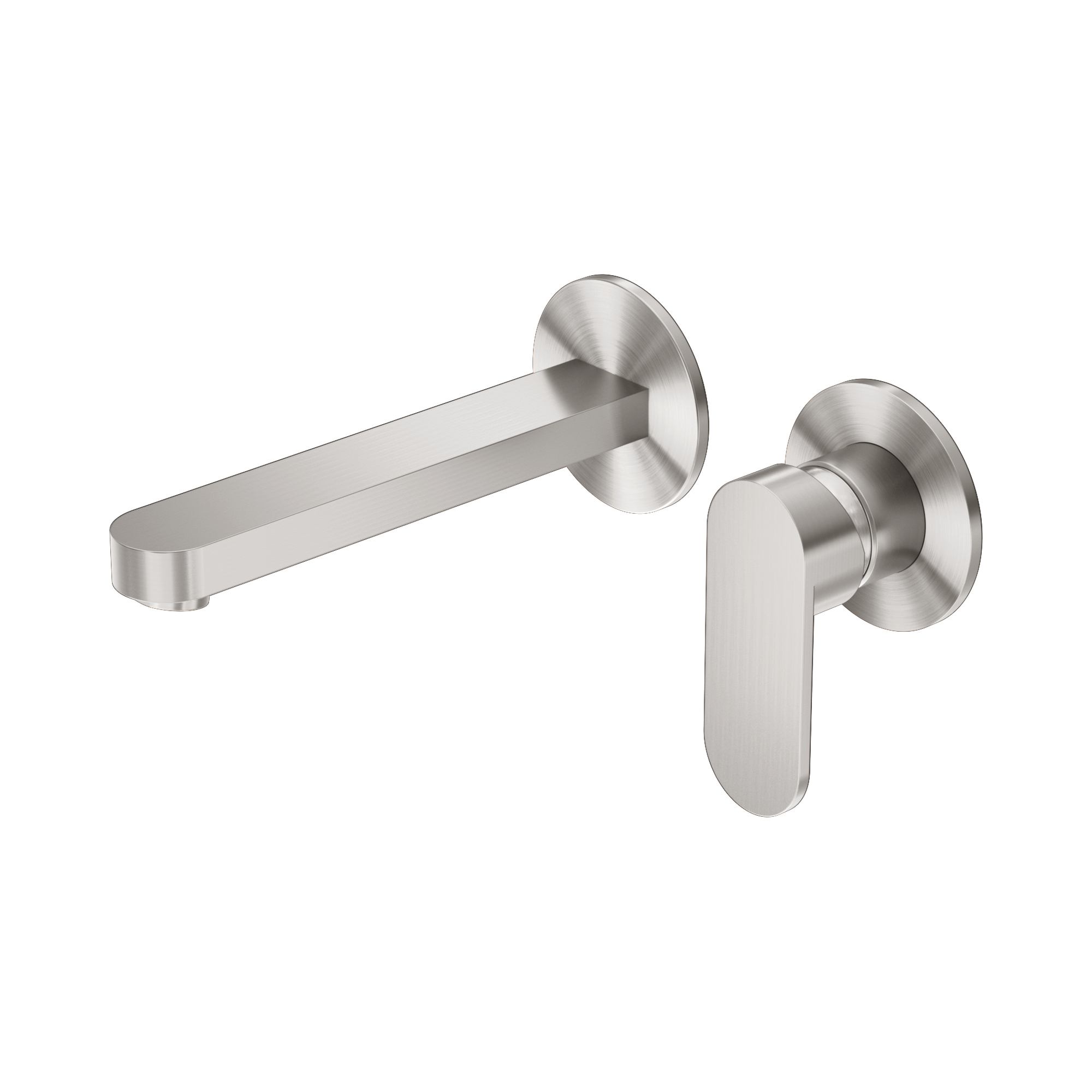 Nero Ecco Wall Mixer Set Separate Back Plate, Brushed Nickel