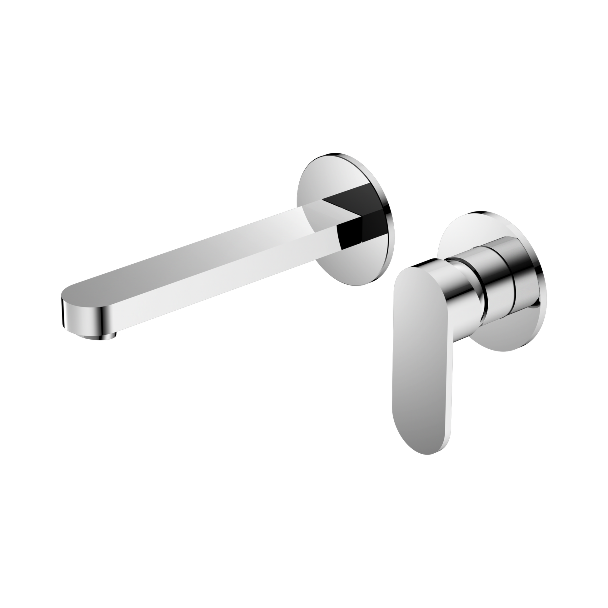 Nero Ecco Wall Mixer Set Separate Back Plate, Chrome
