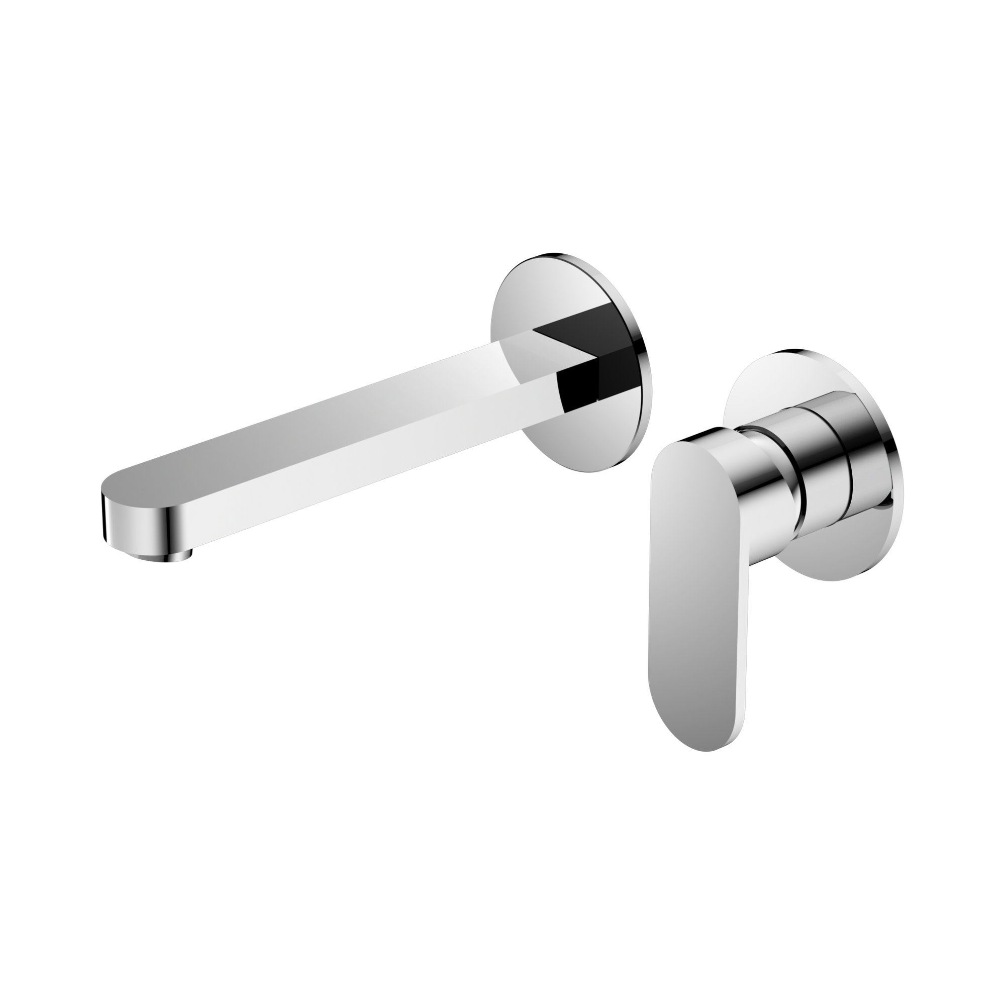 Nero Ecco Wall Mixer Set Separate Back Plate, Chrome