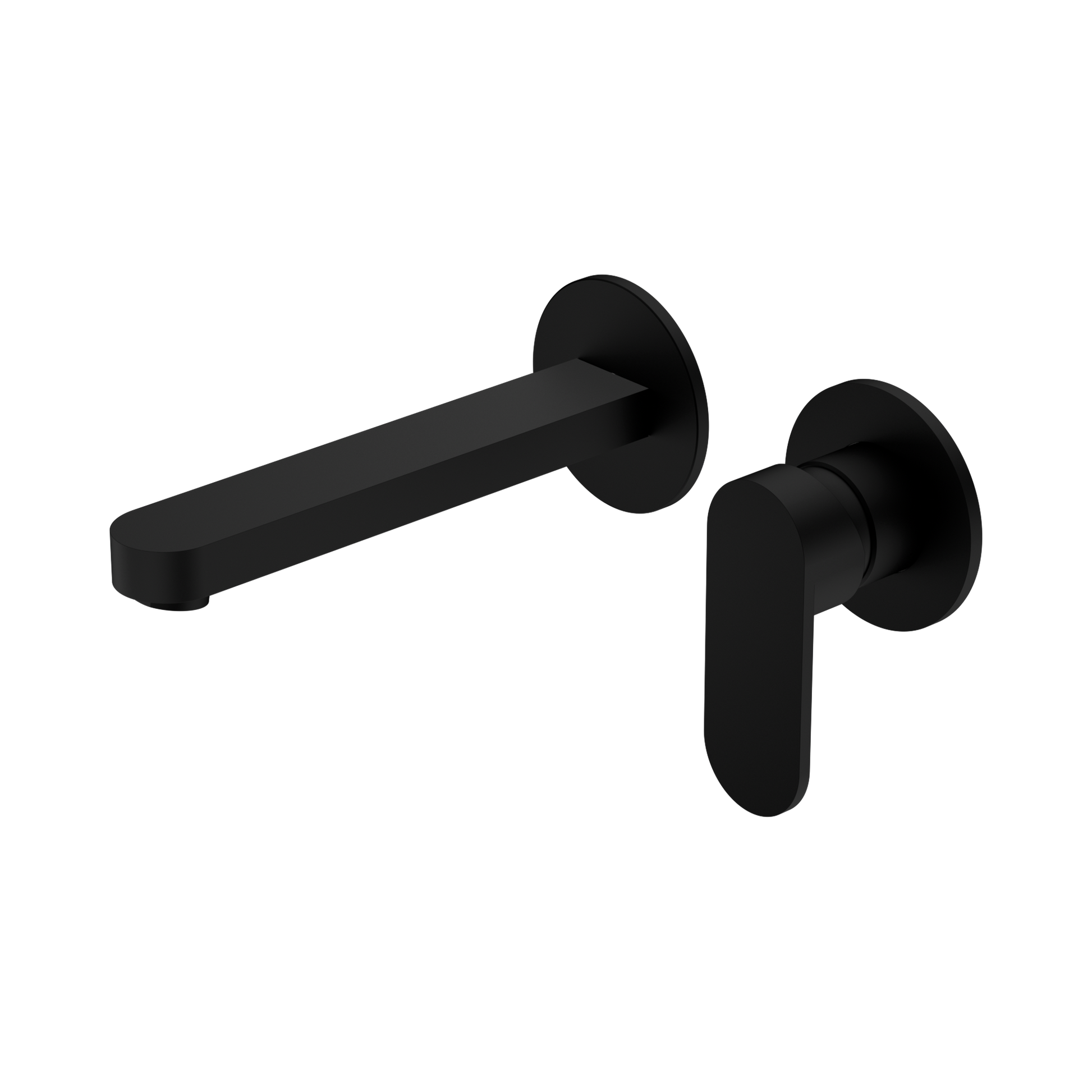 Nero Ecco Wall Mixer Set Separate Back Plate, Matte Black