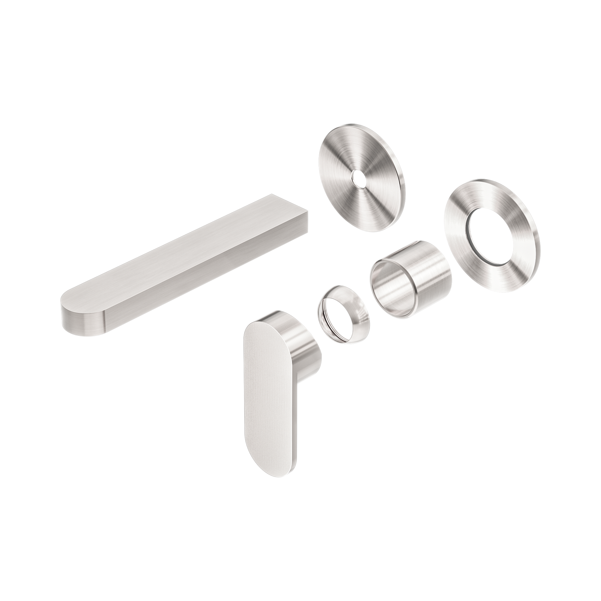 Nero Ecco Wall Mixer Set Separate Back Plate Trim Kits Only, Brushed Nickel