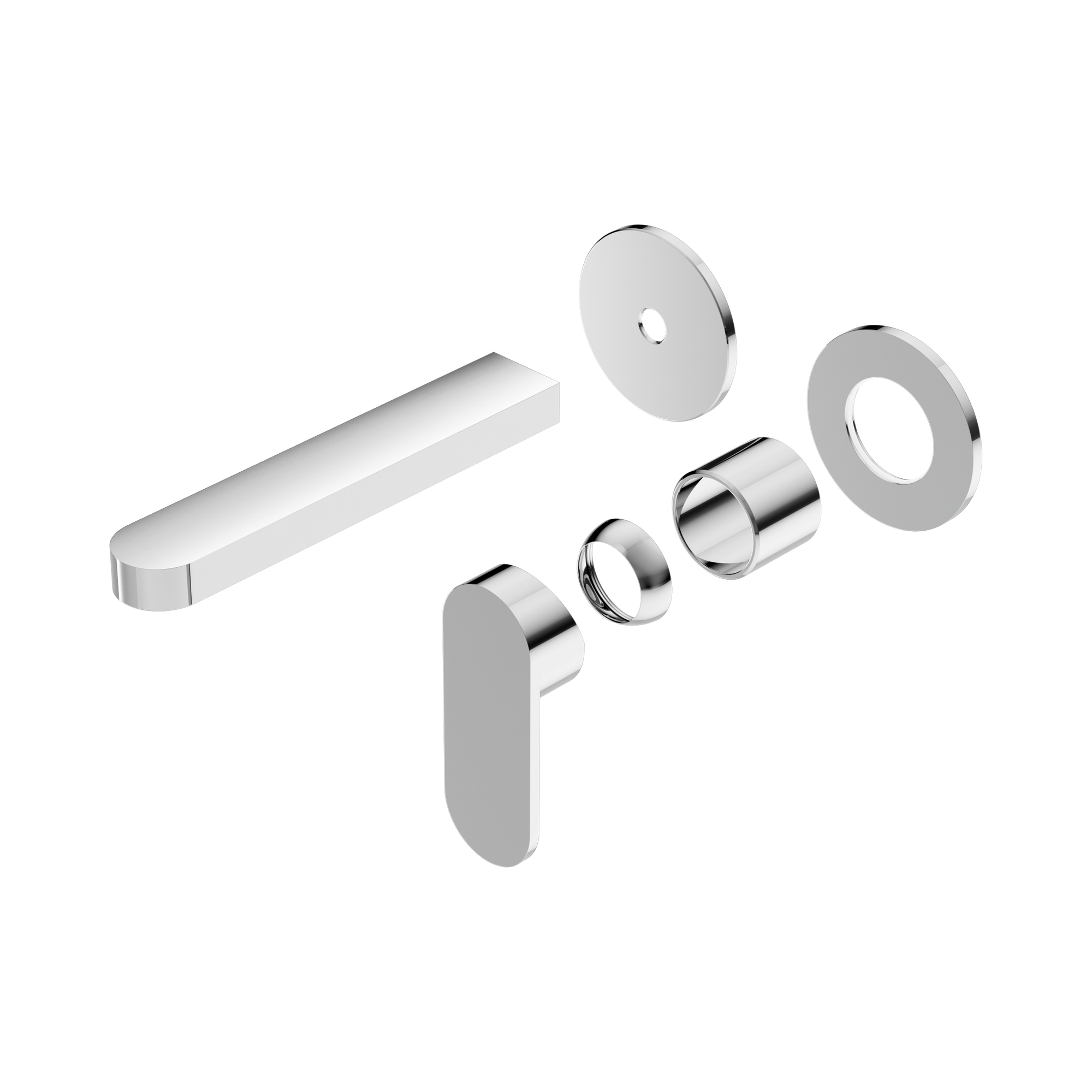 Nero Ecco Wall Mixer Set Separate Back Plate Trim Kits Only, Chrome