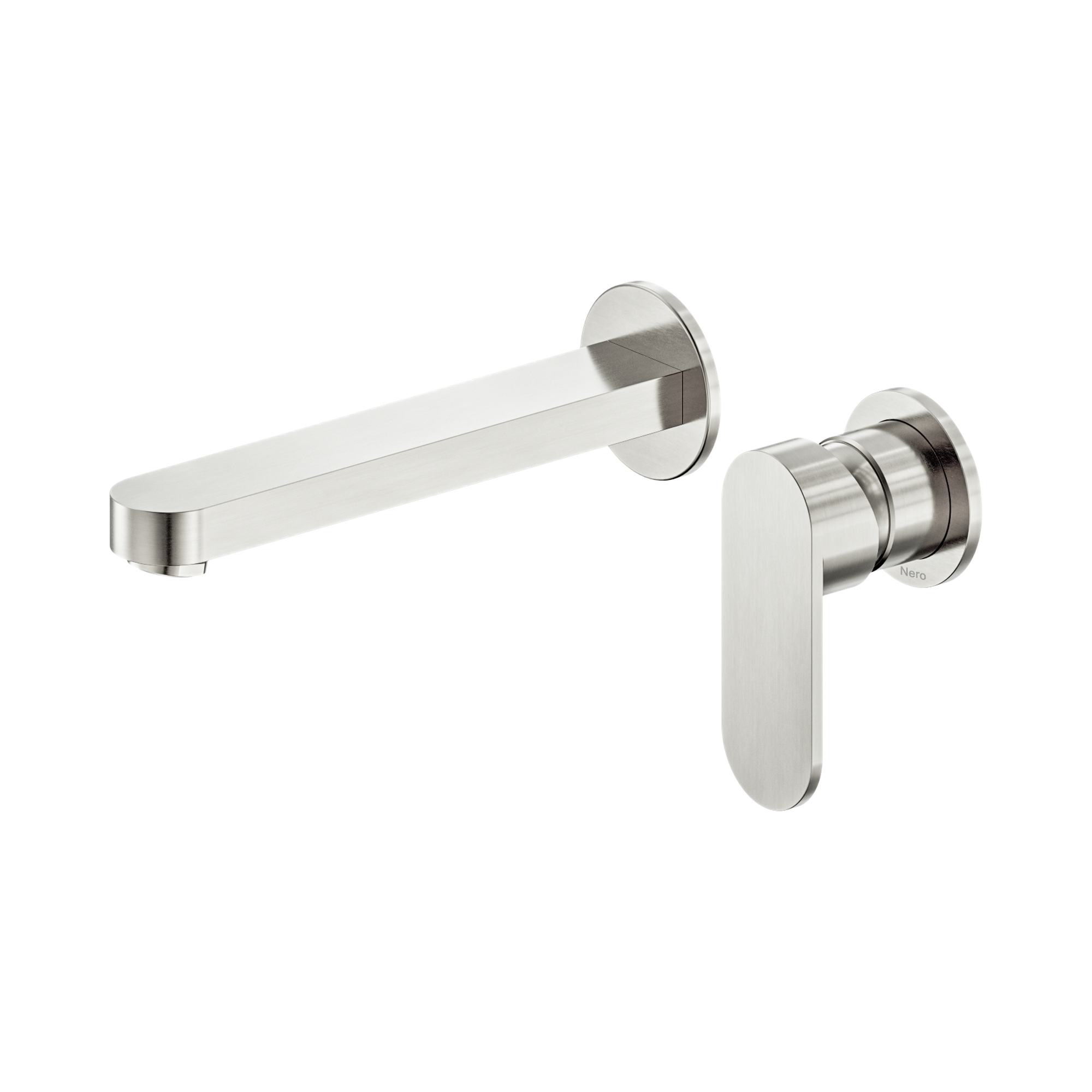 Nero Ecco Wall Mixer Set Separate Back Plate 60mm, Brushed Nickel