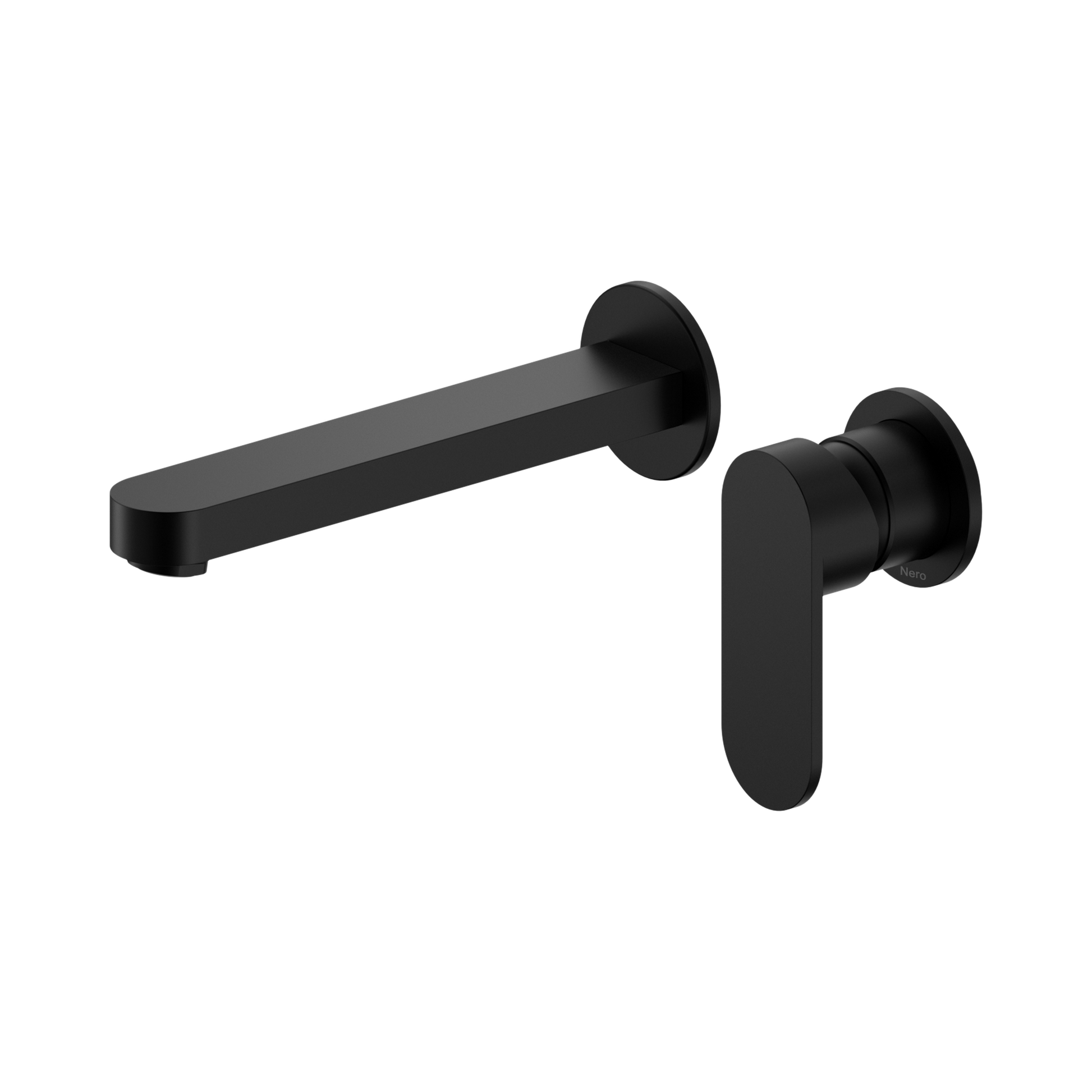Nero Ecco Wall Mixer Set Separate Back Plate 60mm, Matte Black