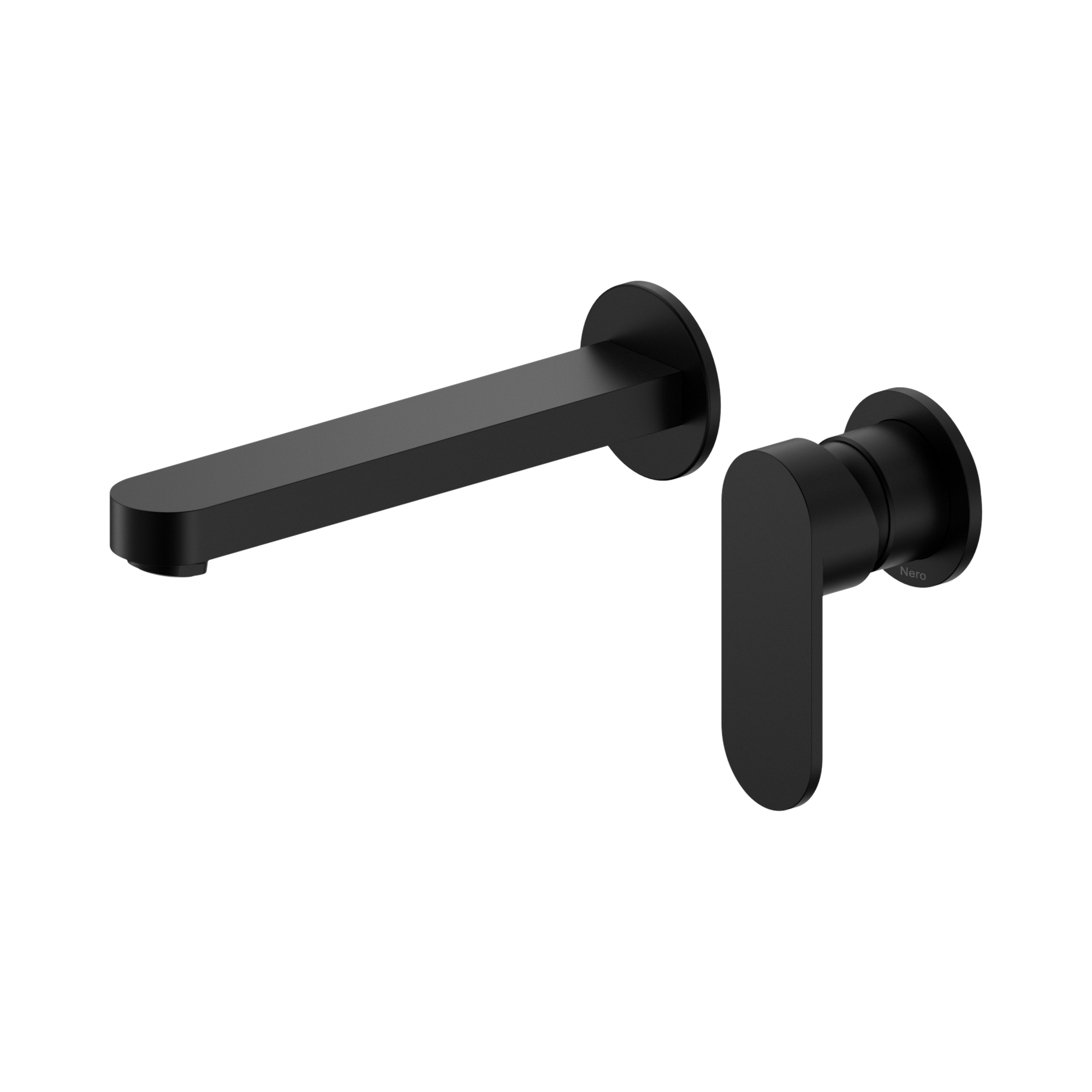Nero Ecco Wall Mixer Set Separate Back Plate 60mm, Matte Black