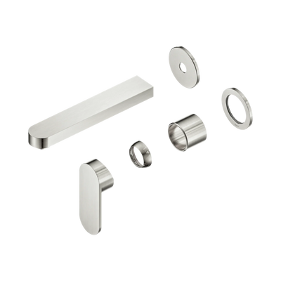 Nero Ecco Wall Basin/Bath Mixer Separate Back Plate 60mm Trim Kits Only, Brushed Nickel