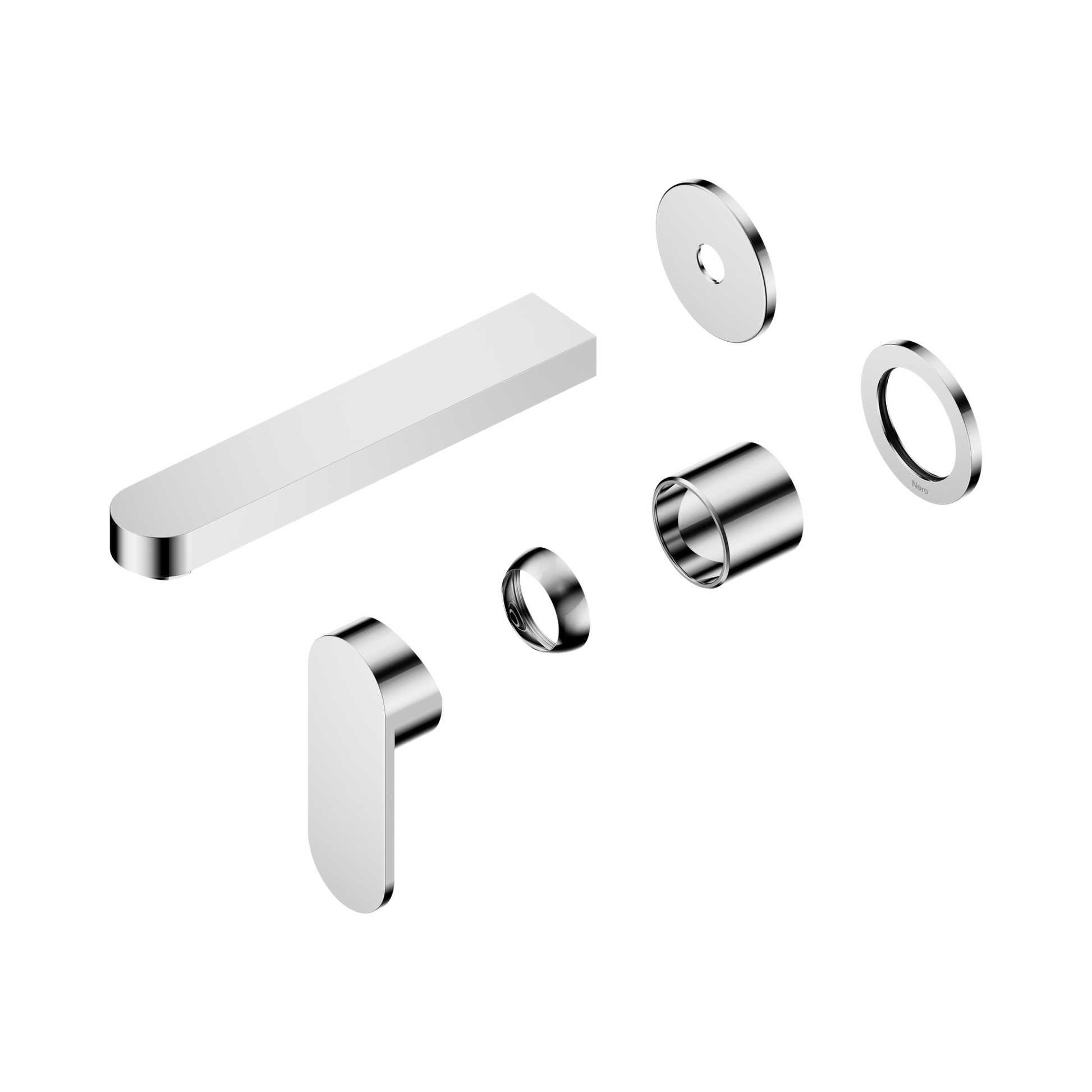 Nero Ecco Wall Mixer Set Separate Back Plate 60mm Trim Kits Only, Chrome