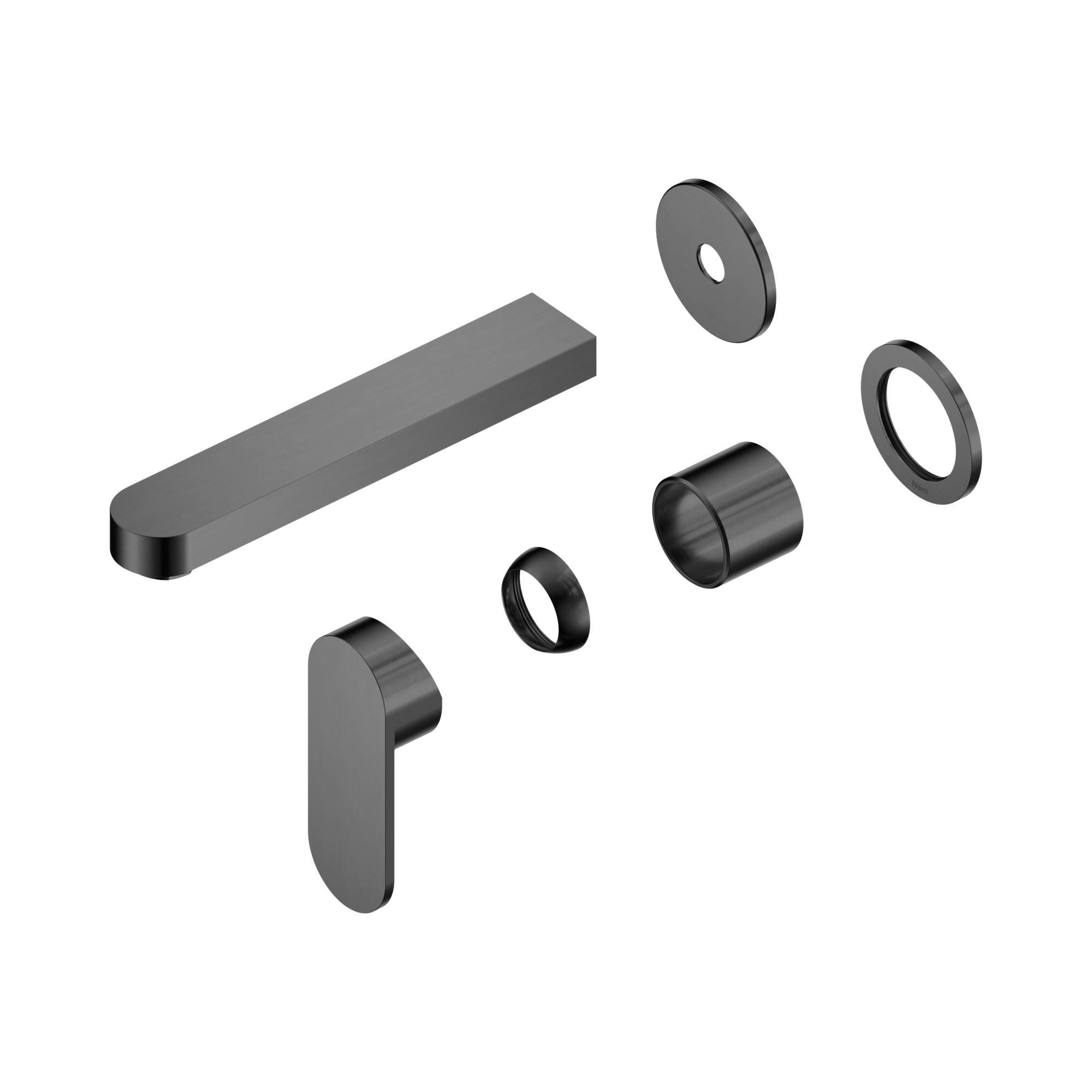 Nero Ecco Wall Mixer Set Separate Back Plate 60mm Trim Kits Only, Gun Metal