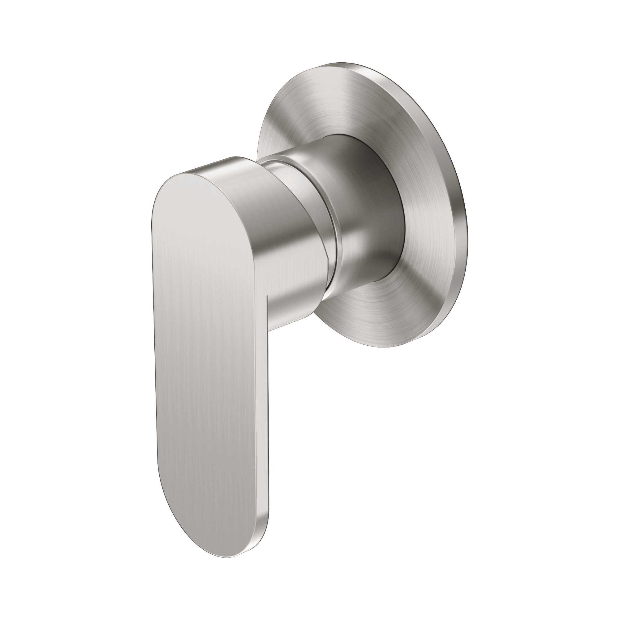 Nero Ecco Wall/Shower Mixer 80mm Round Plate, Brushed Nickel