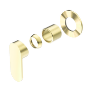 Nero Ecco Wall/Shower Mixer 80mm Round Plate Trim Kits Only, Brushed Gold
