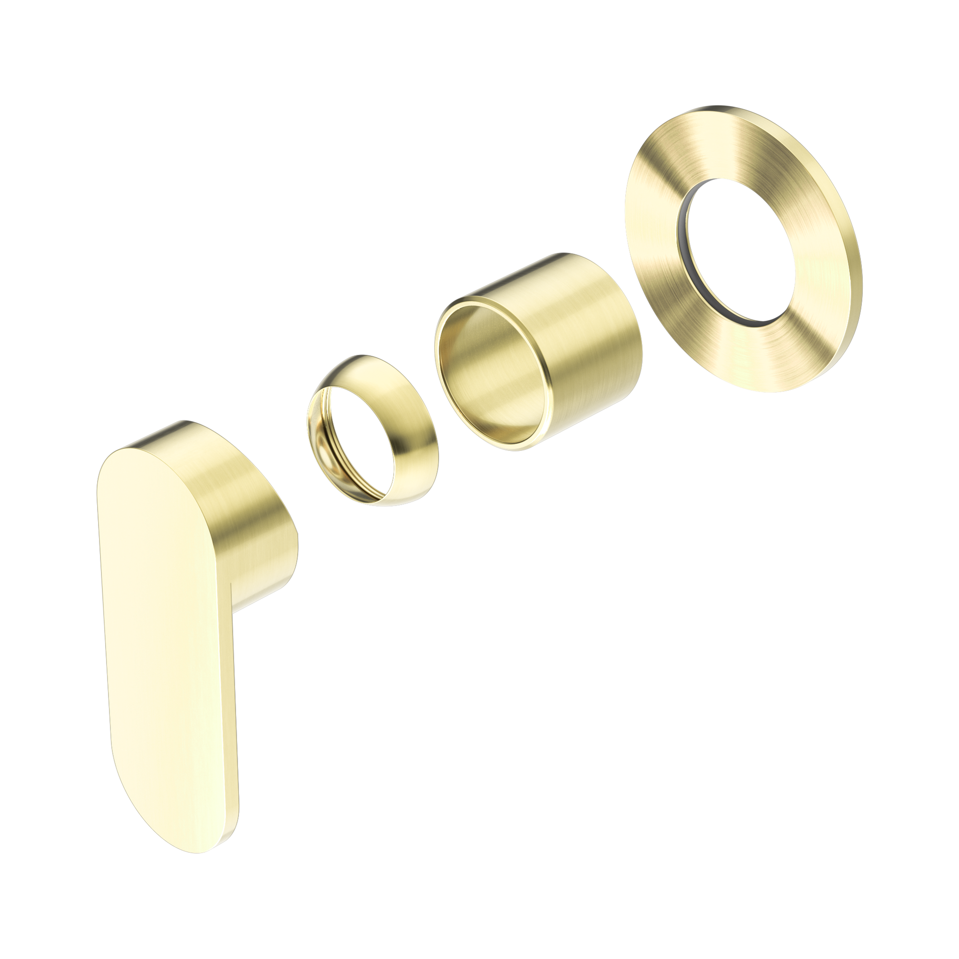 Nero Ecco Wall/Shower Mixer 80mm Round Plate Trim Kits Only, Brushed Gold