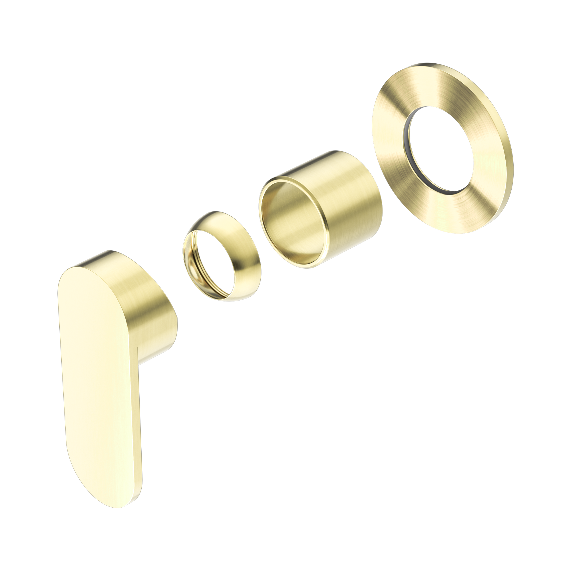 Nero Ecco Wall/Shower Mixer 80mm Round Plate Trim Kits Only, Brushed Gold