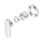 Nero Ecco Wall/Shower Mixer 80mm Round Plate Trim Kits Only, Brushed Nickel