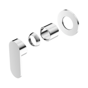 Nero Ecco Wall/Shower Mixer 80mm Round Plate Trim Kits Only, Chrome