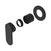Nero Ecco Wall/Shower Mixer 80mm Round Plate Trim Kits Only, Matte Black