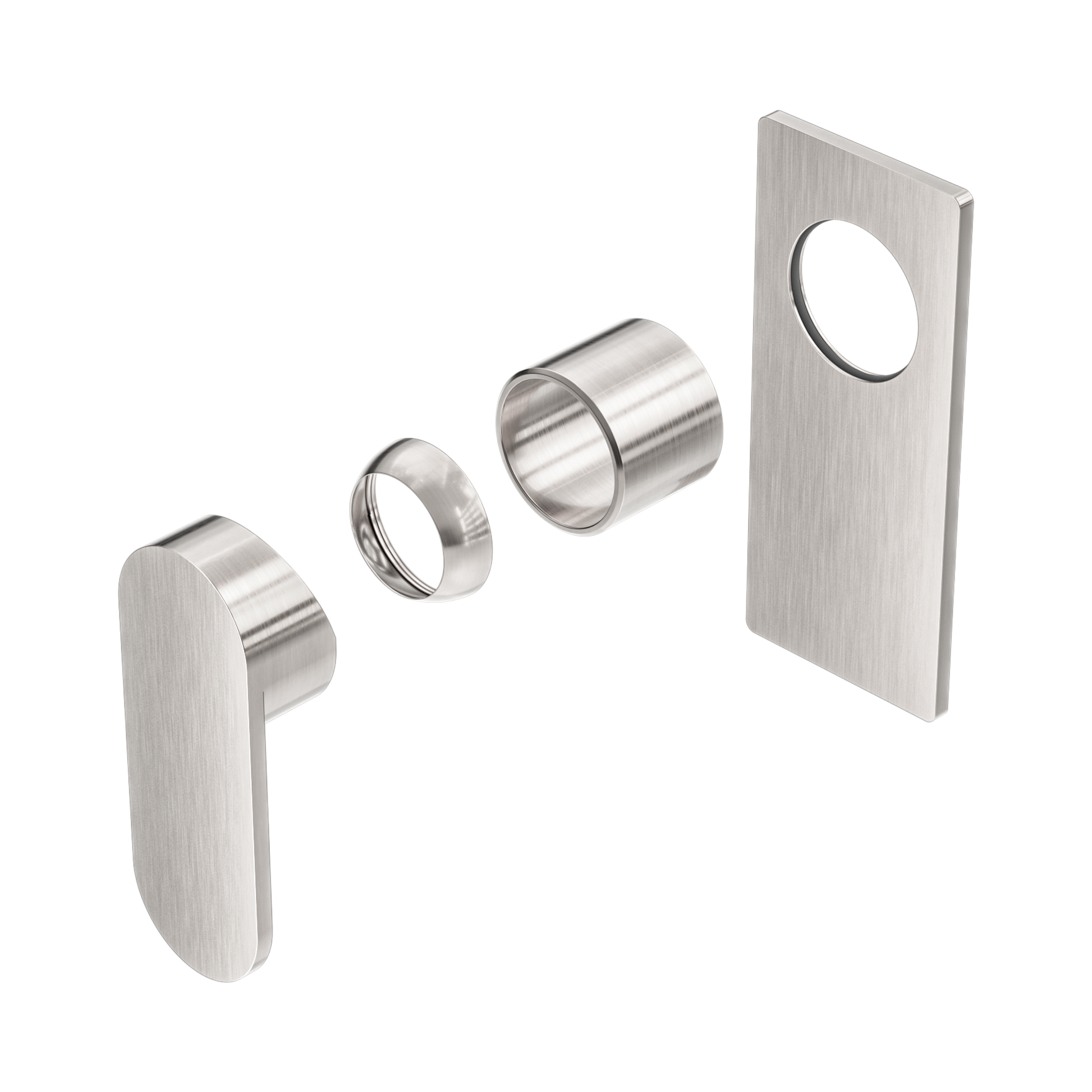 Nero Ecco Wall/Shower Mixer Trim Kits Only, Brushed Nickel