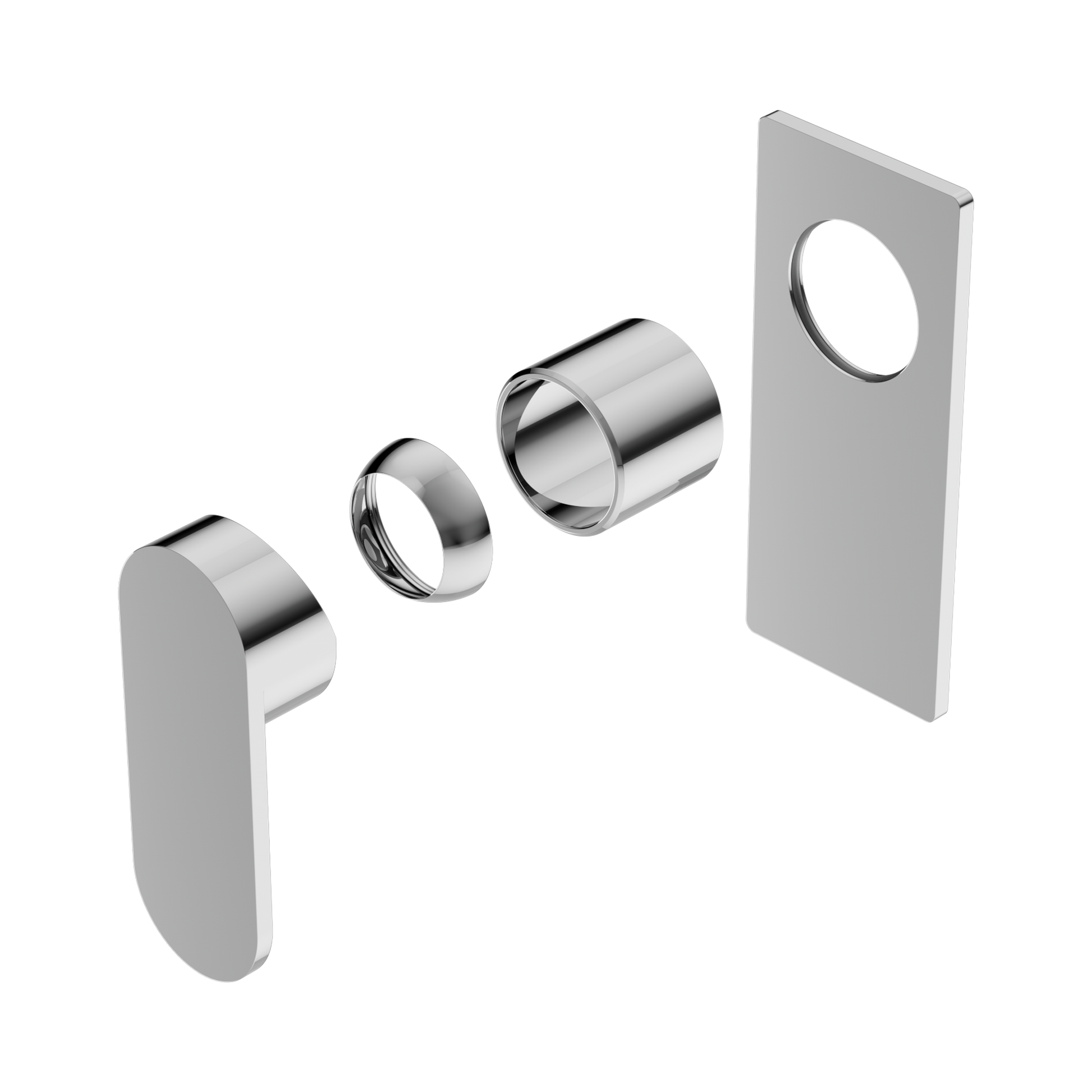 Nero Ecco Wall/Shower Mixer Trim Kits Only, Chrome