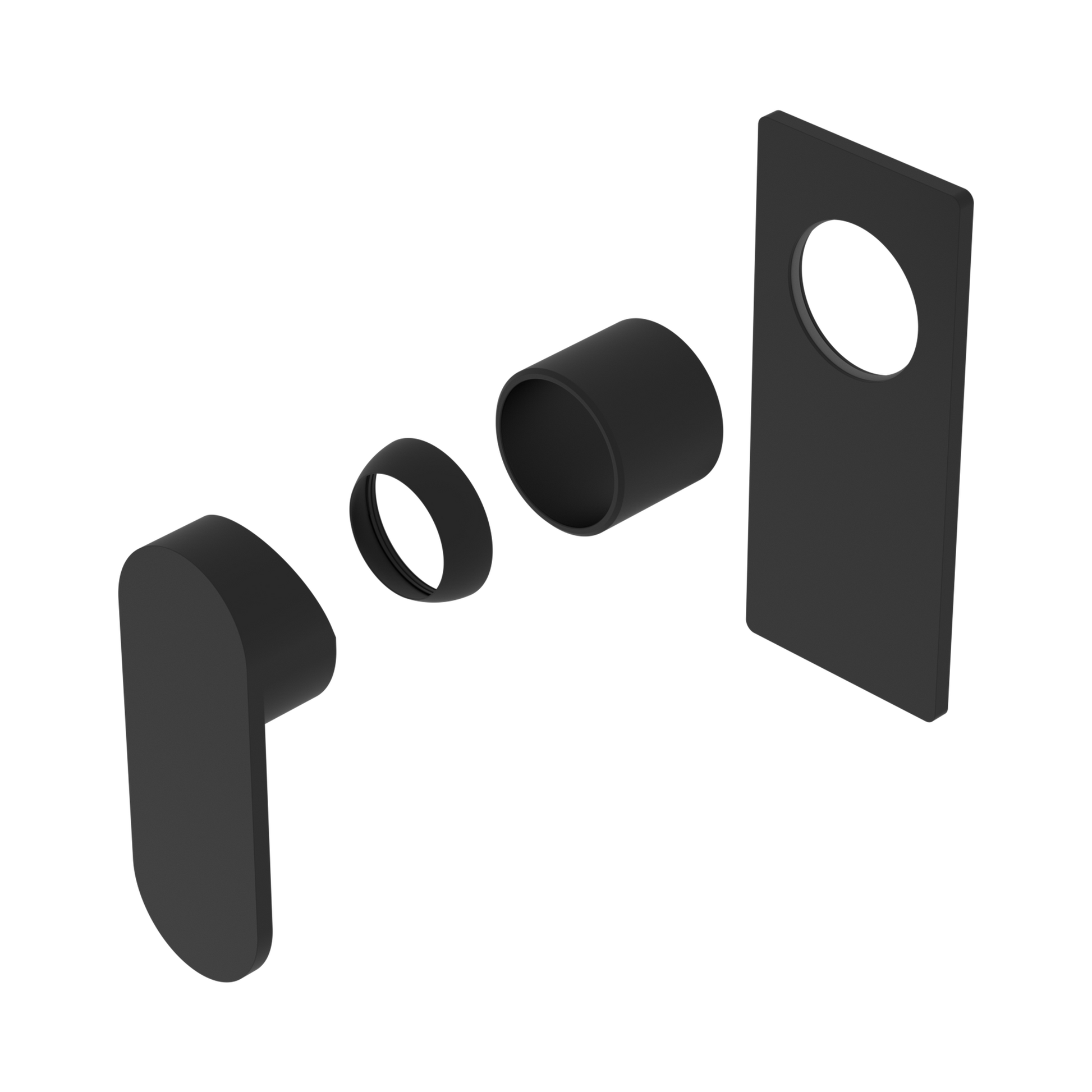 Nero Ecco Wall/Shower Mixer Trim Kits Only, Matte Black