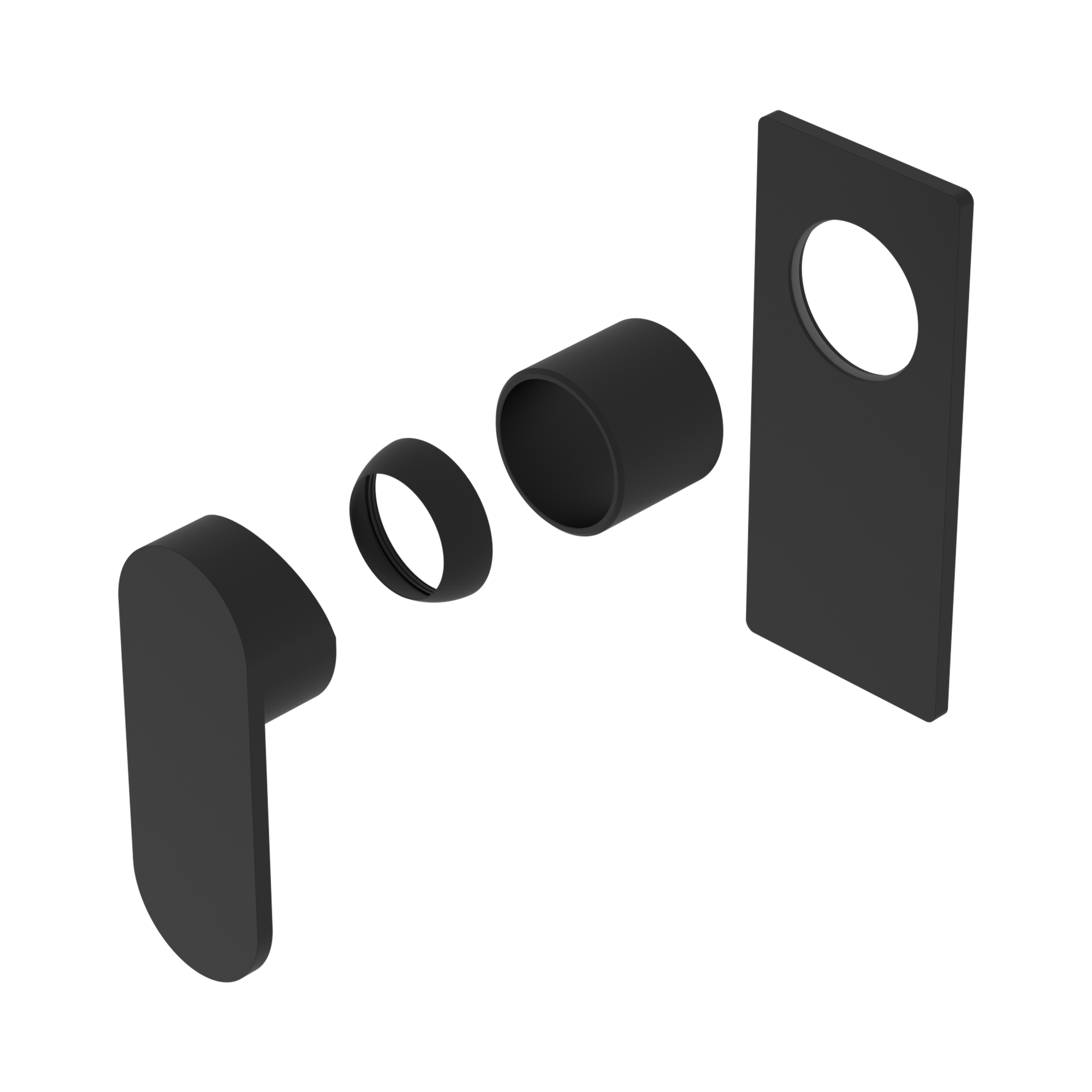 Nero Ecco Wall/Shower Mixer Trim Kits Only, Matte Black