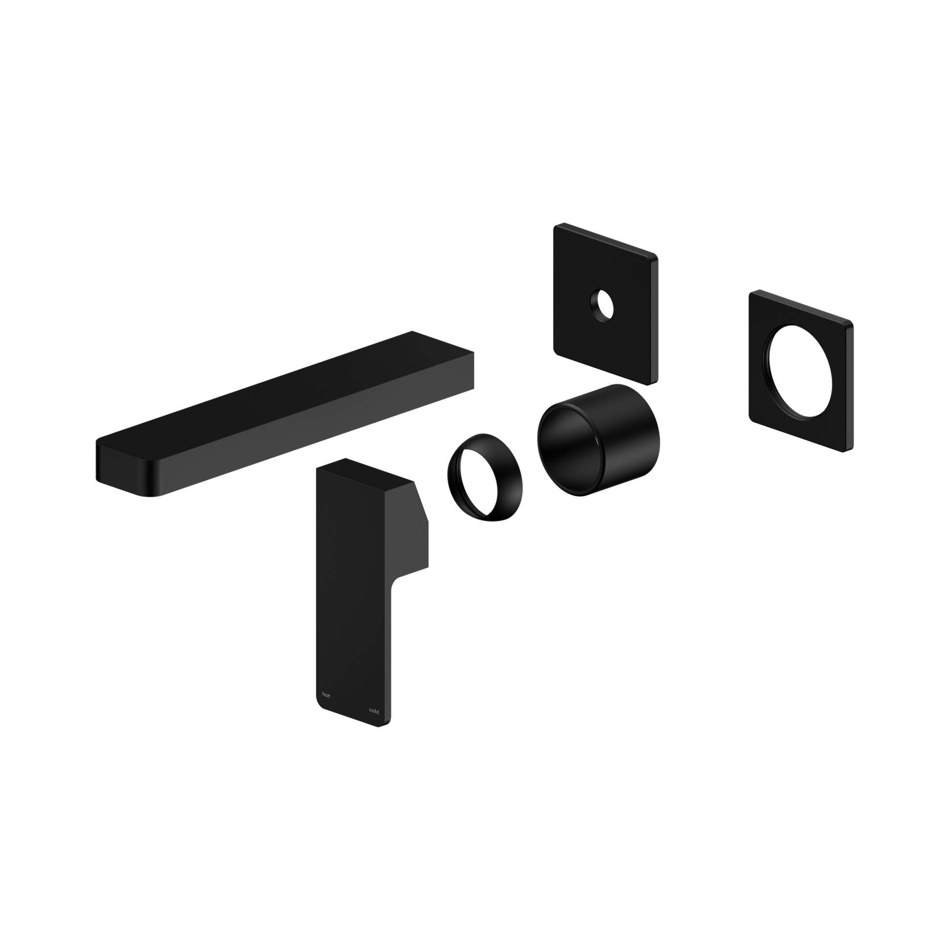 Nero Celia Wall Mixer Set Separate Back Plate Trim Kits Only, Matte Black