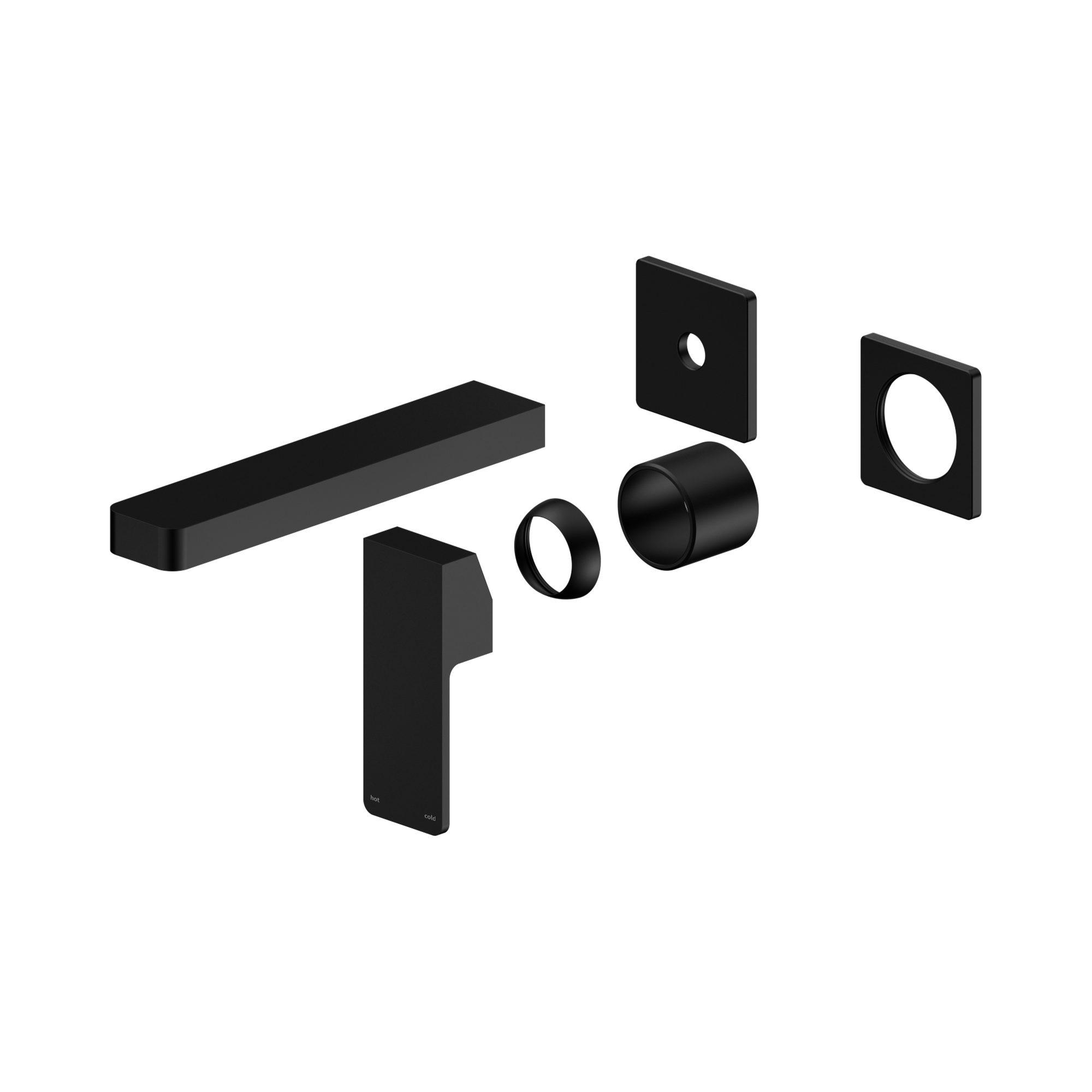Nero Celia Wall Mixer Set Separate Back Plate Trim Kits Only, Matte Black