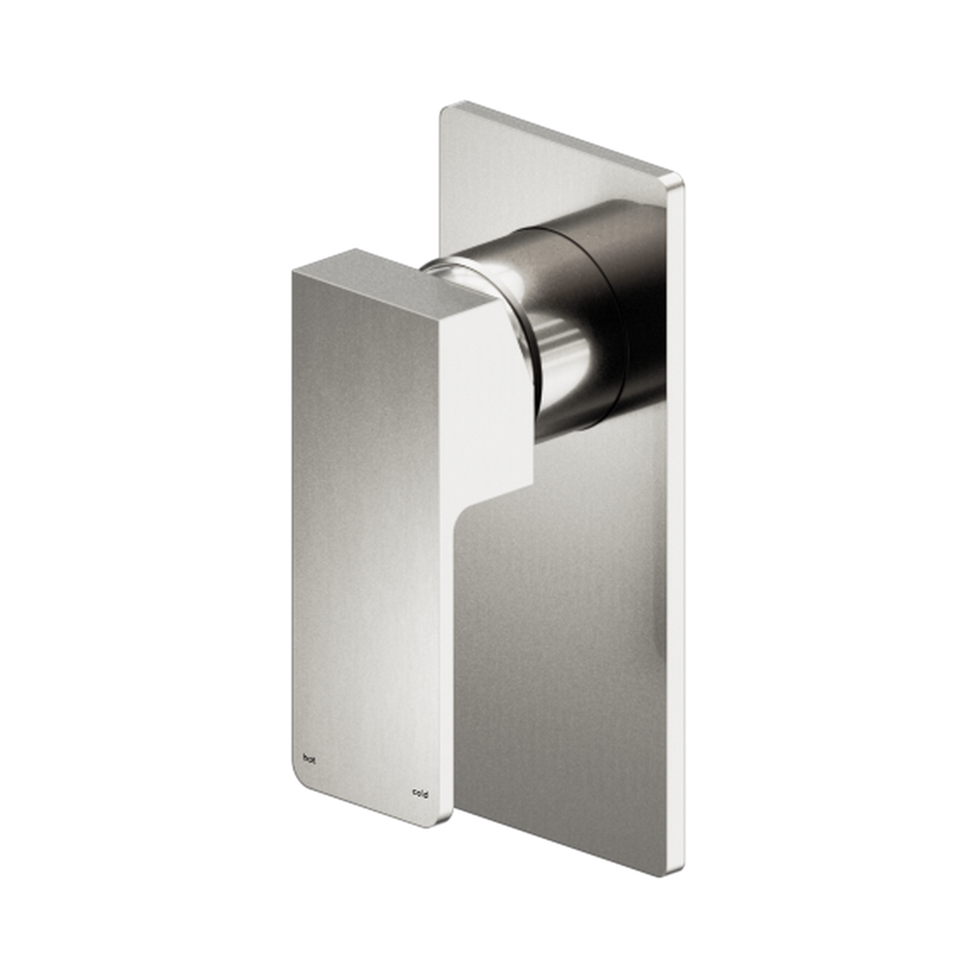Nero Celia Wall/Shower Mixer Rectangular Backplate, Brushed Nickel