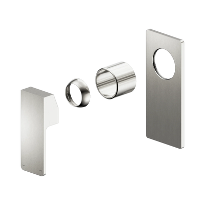Nero Celia Shower Mixer Rectangular Backplate Trim Kits Only, Brushed Nickel
