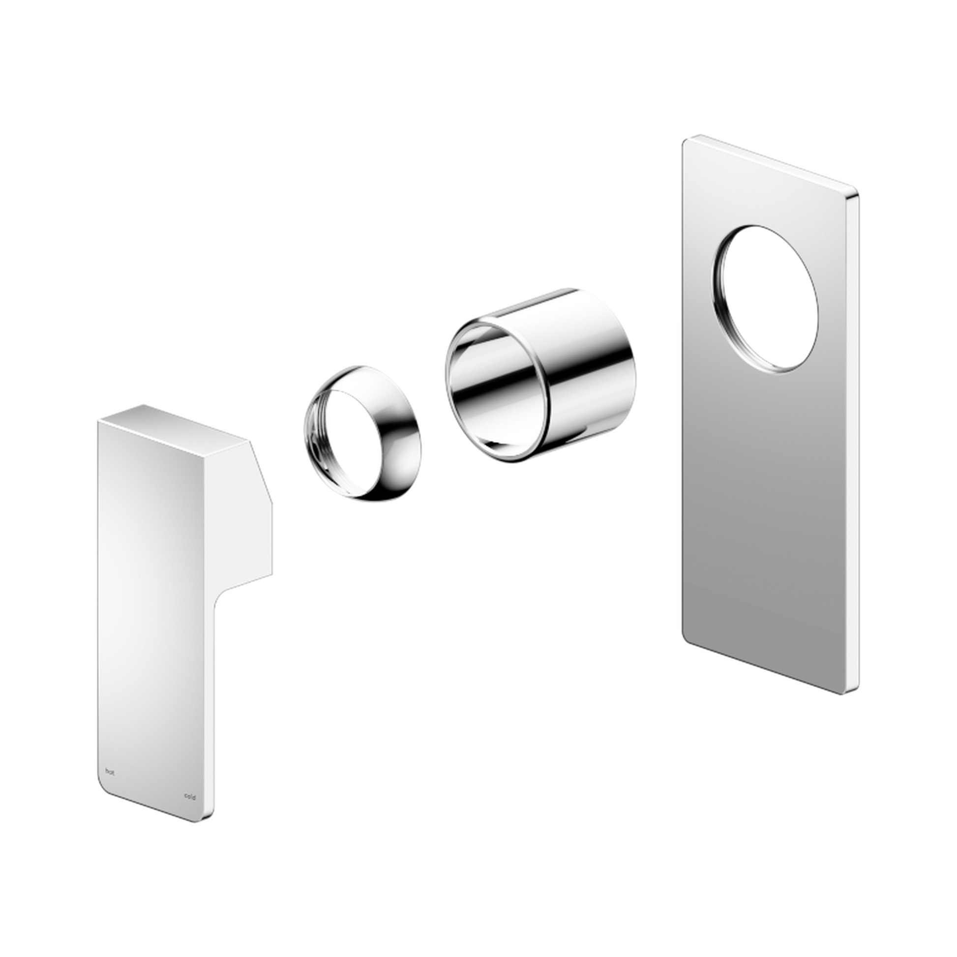 Nero Celia Wall/Shower Mixer Rectangular Backplate Trim Kits Only, Chrome