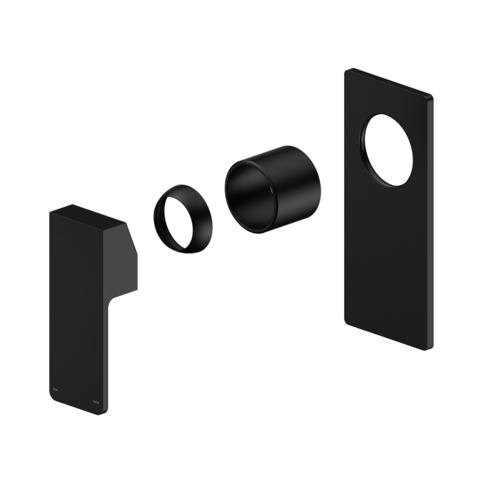 Nero Celia Wall/Shower Mixer Rectangular Backplate Trim Kits Only, Matte Black