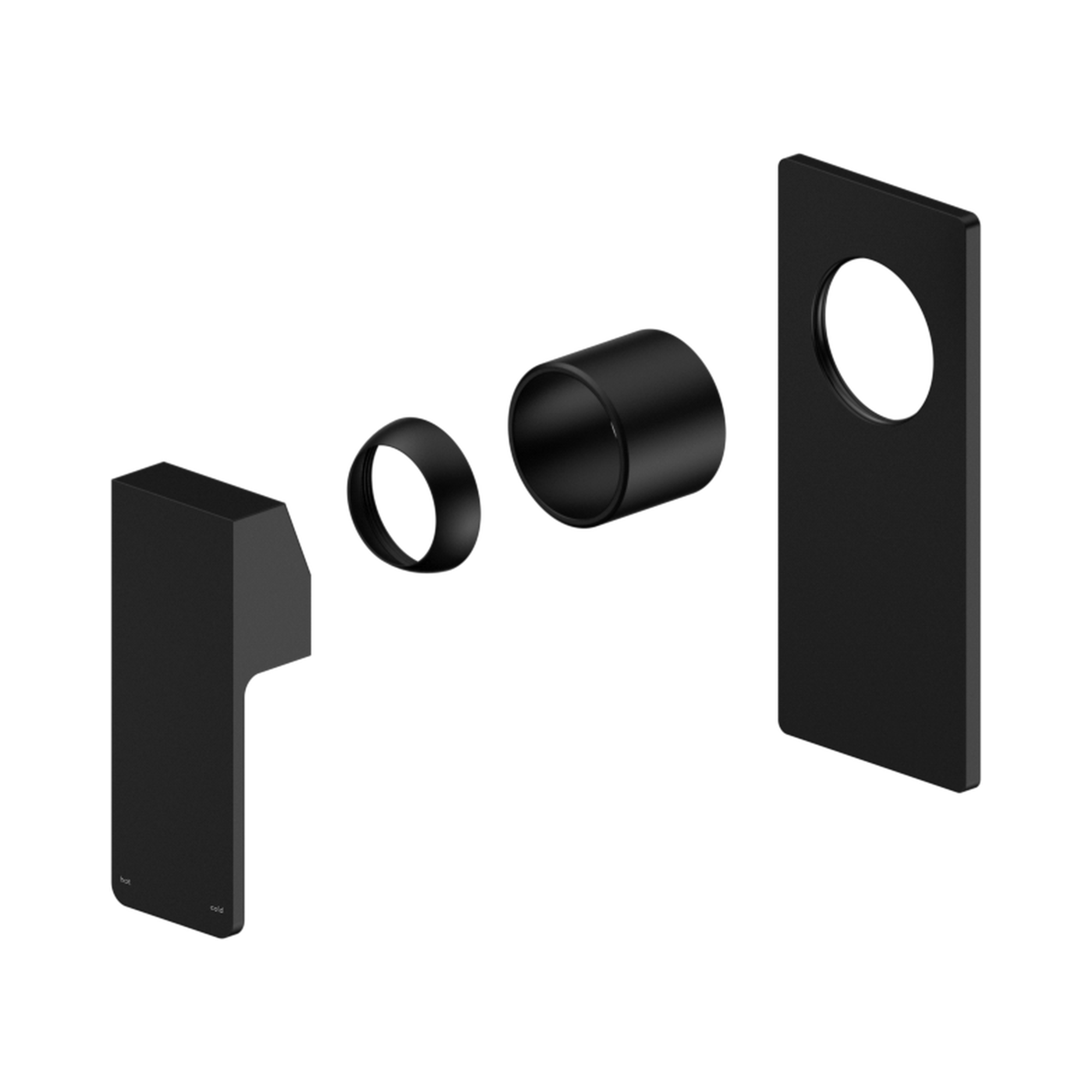 Nero Celia Wall/Shower Mixer Rectangular Backplate Trim Kits Only, Matte Black