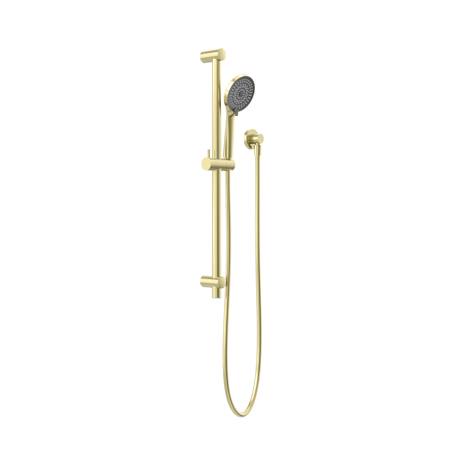 Nero Round Metal Project Rail Shower, Brushed Gold