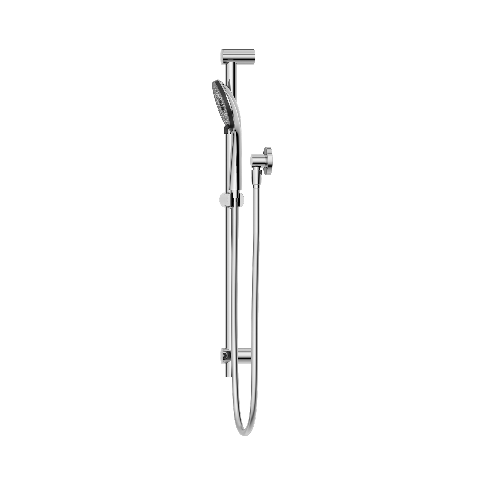 Nero Round Metal Project Rail Shower, Chrome