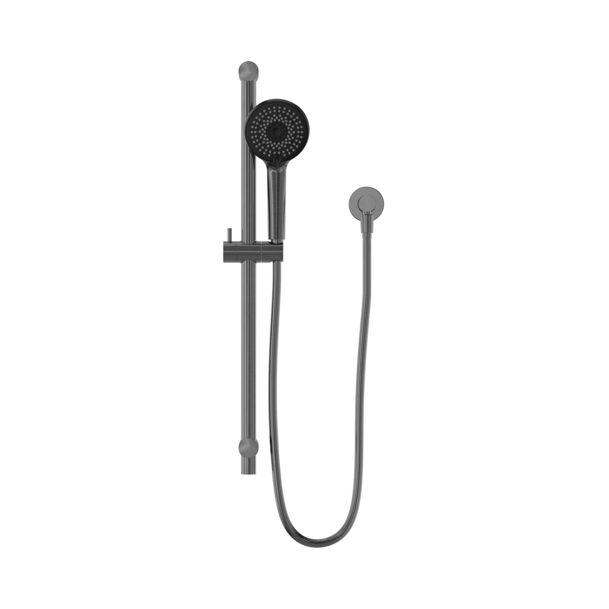 Nero Round Metal Project Rail Shower, Gun Metal