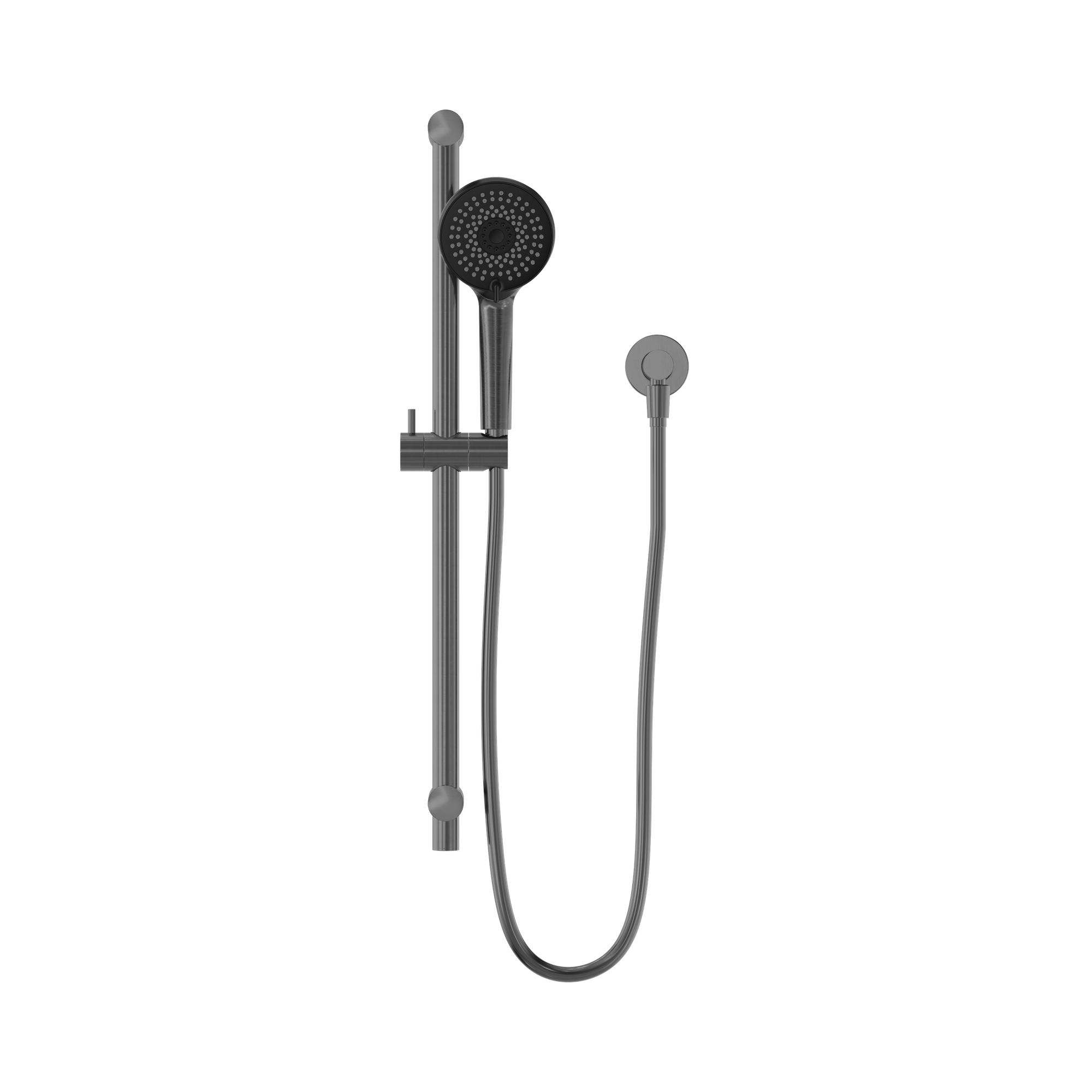 Nero Round Metal Project Rail Shower, Gun Metal