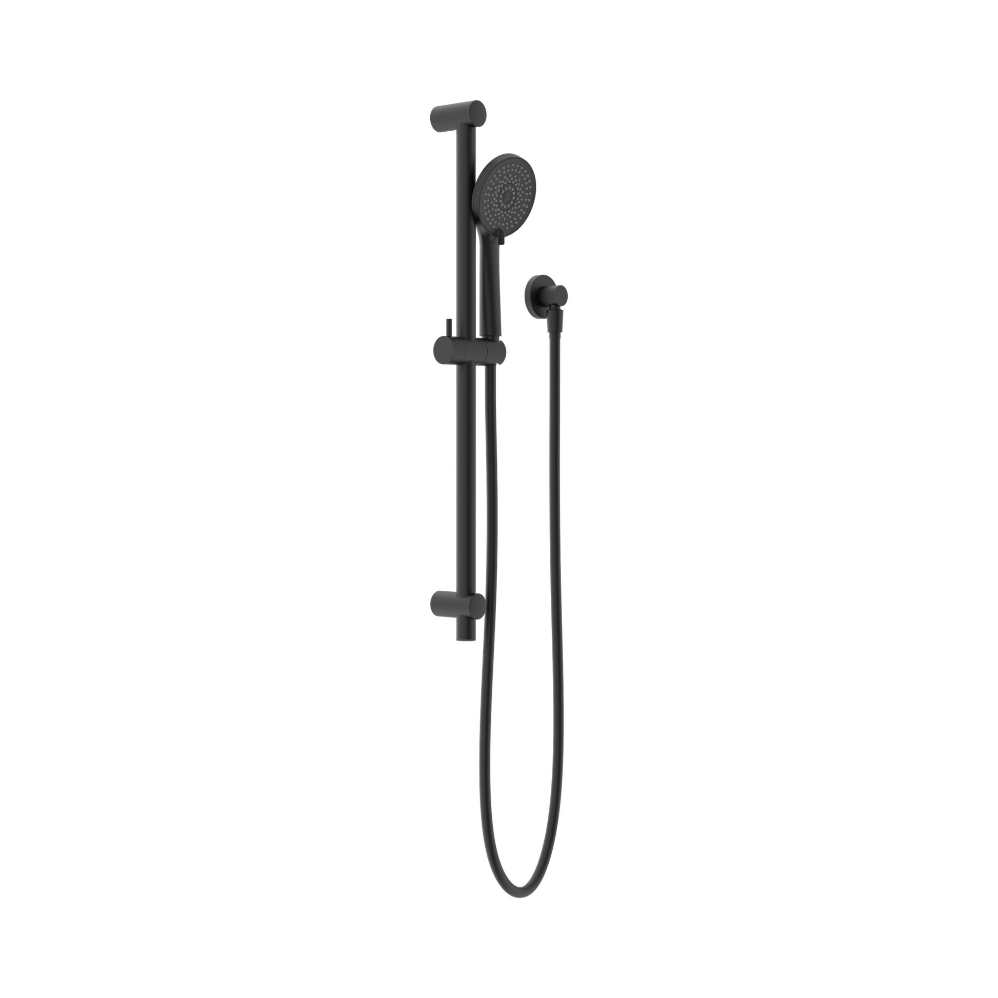 Nero Round Metal Project Rail Shower, Matte Black