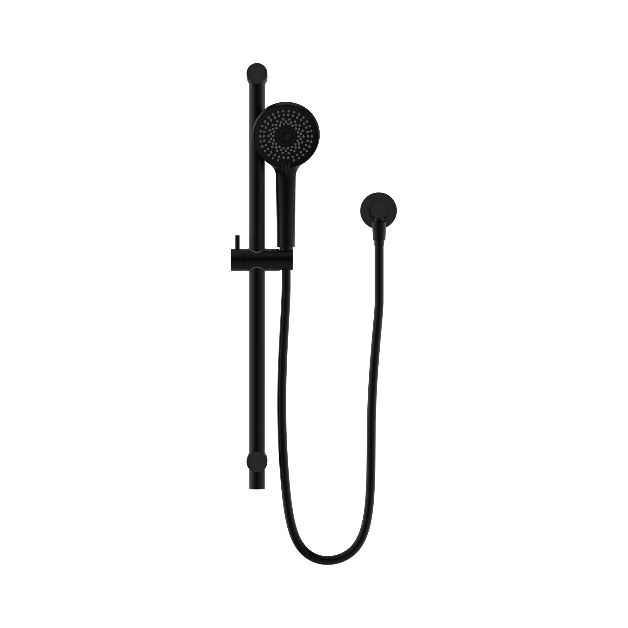 Nero Round Metal Project Rail Shower, Matte Black