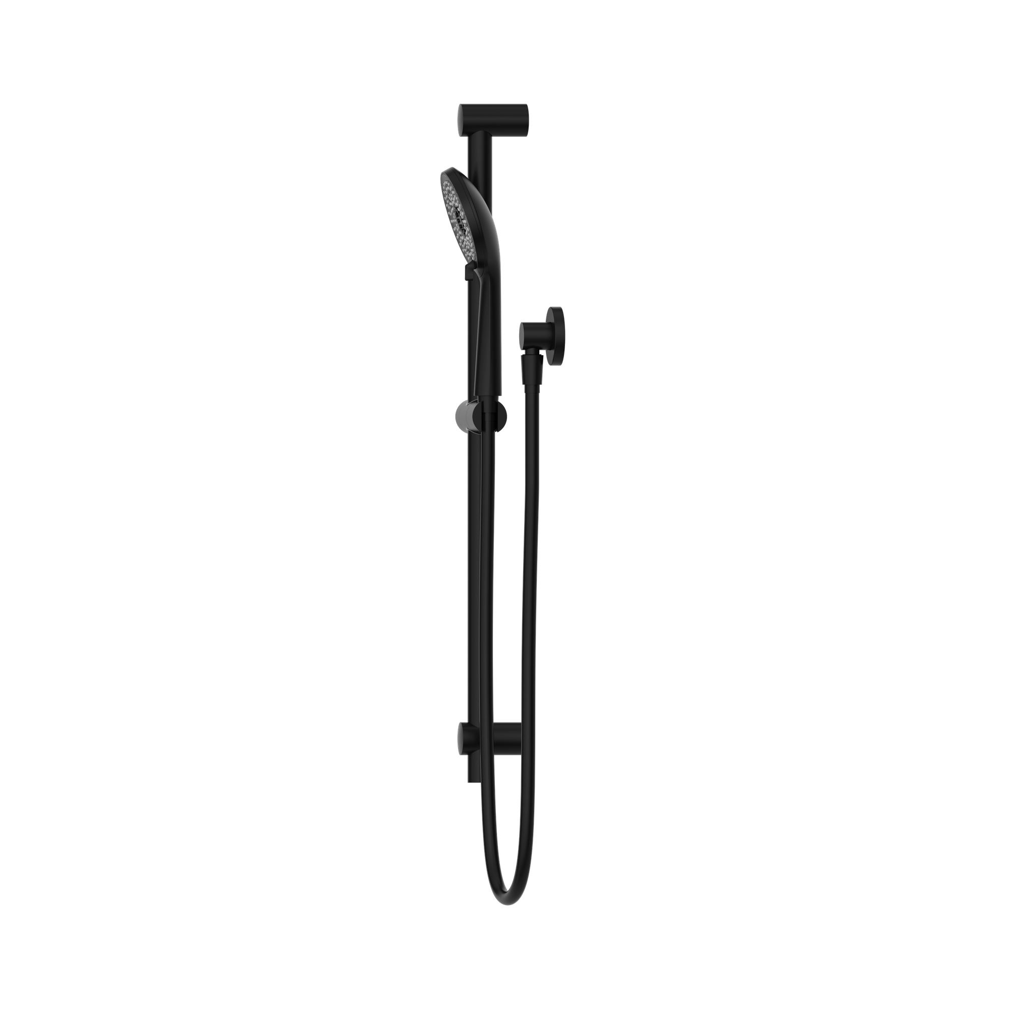 Nero Round Metal Project Rail Shower, Matte Black