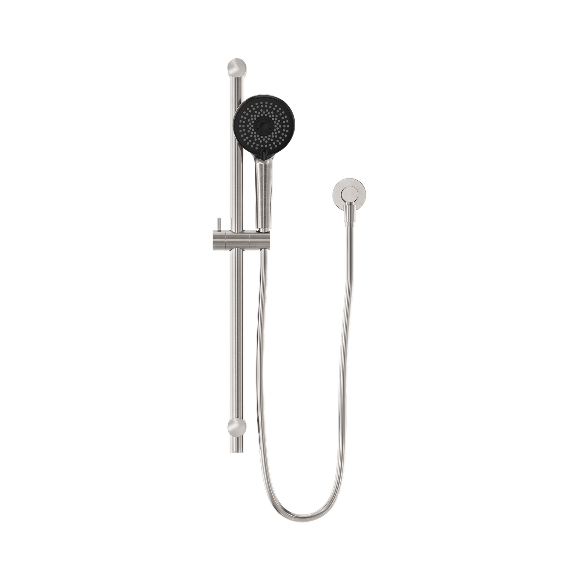 Nero Round Metal Project Shower Rail 4 Star Rating, Brushed Nickel