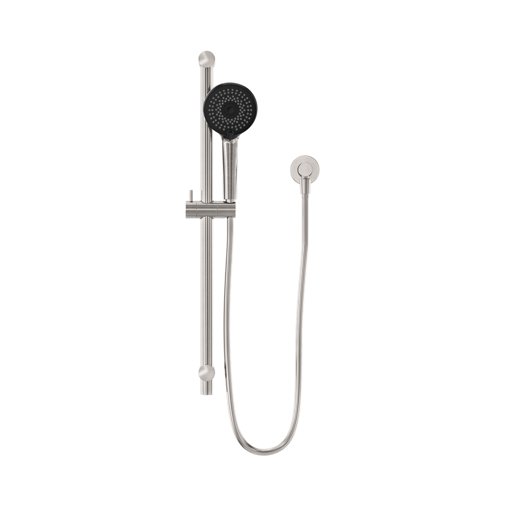 Nero Round Metal Project Shower Rail 4 Star Rating, Brushed Nickel