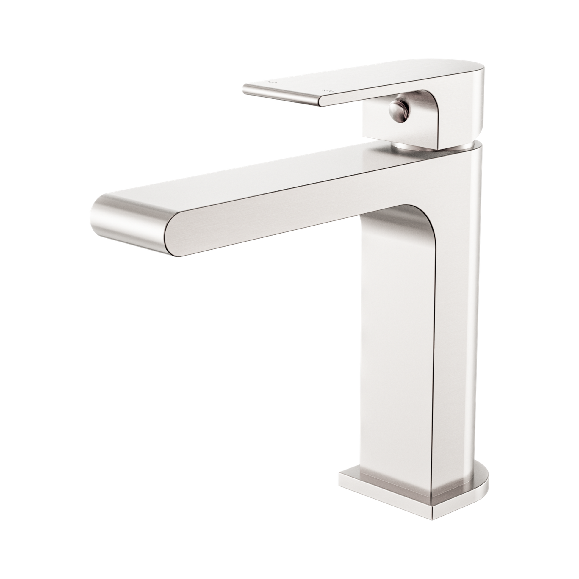 Nero Bianca Basin Mixer Straight Spout, Brushed Nickel