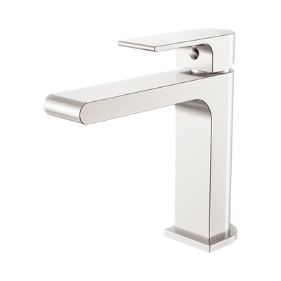 Nero Bianca Basin Mixer Straight Spout, Brushed Nickel