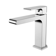 Nero Bianca Basin Mixer Straight Spout, Chrome