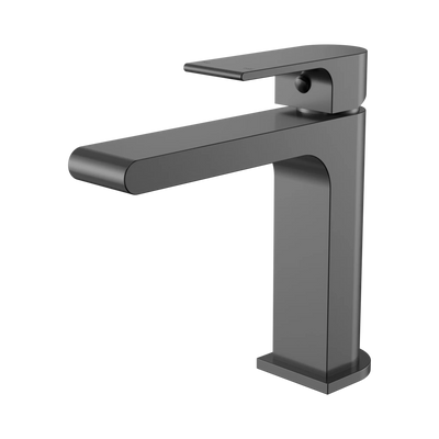 Nero Bianca Basin Mixer Straight Spout, Gun Metal