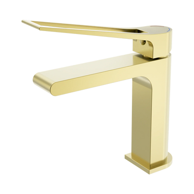 Nero Bianca Care Basin Mixer, Brushed Gold