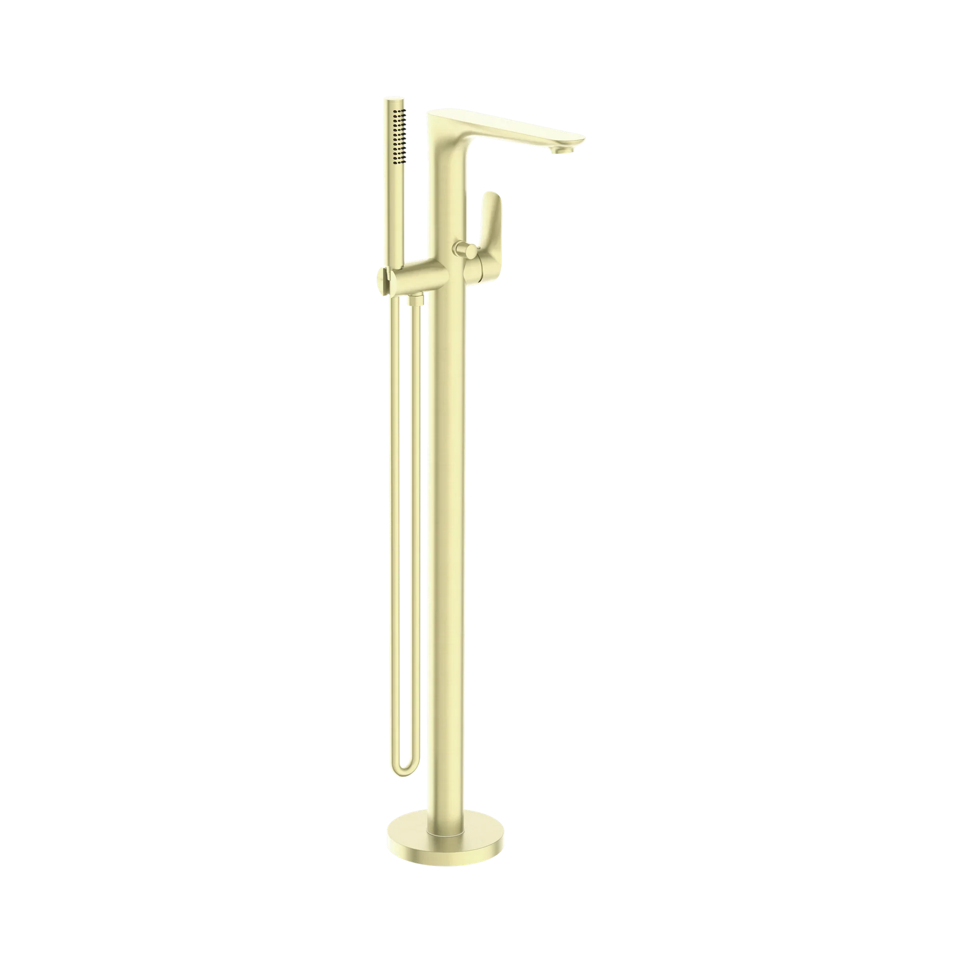 Nero Bianca Freestanding Bath Mixer With Hand Shower, Brushed Gold