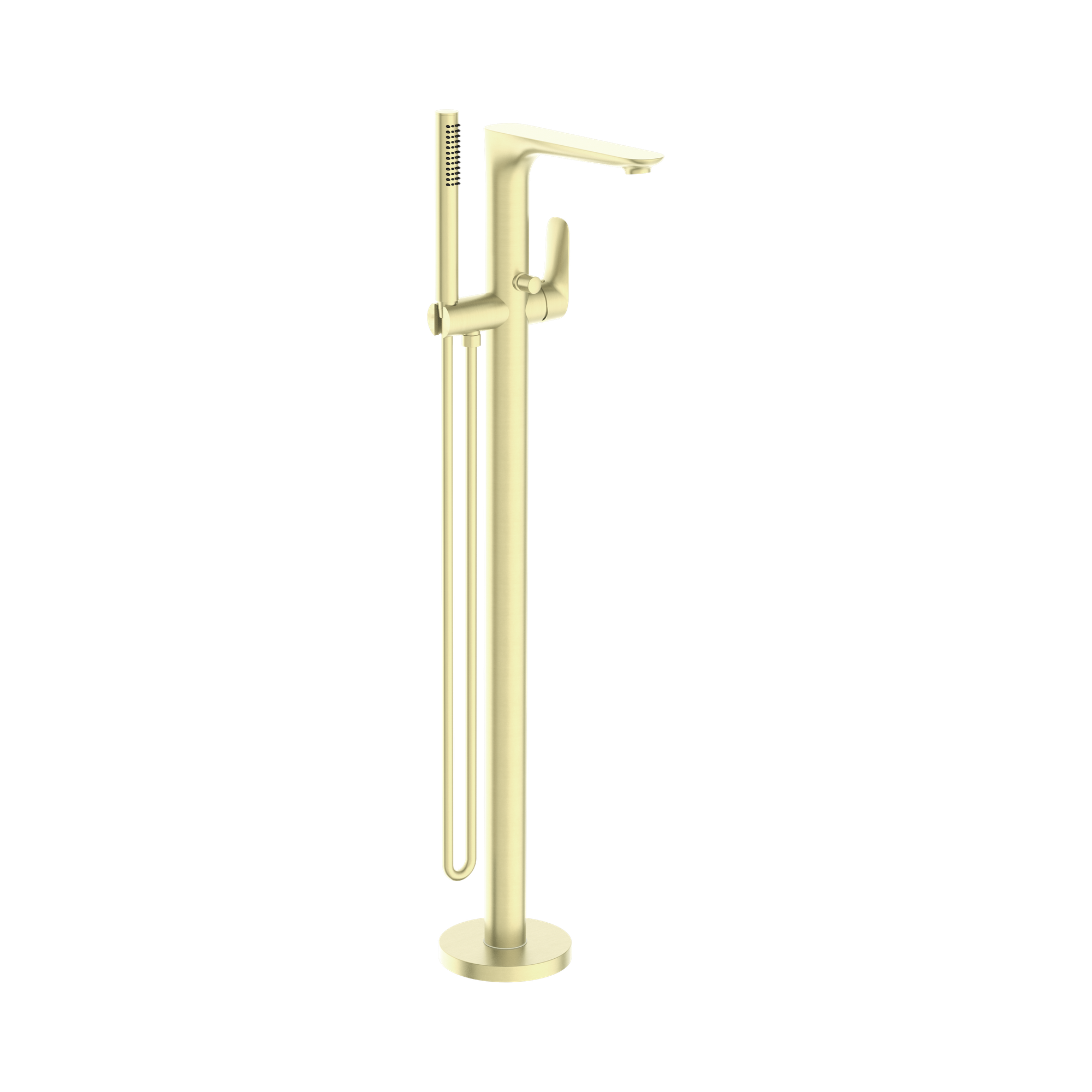 Nero Bianca Freestanding Bath Mixer With Hand Shower, Brushed Gold