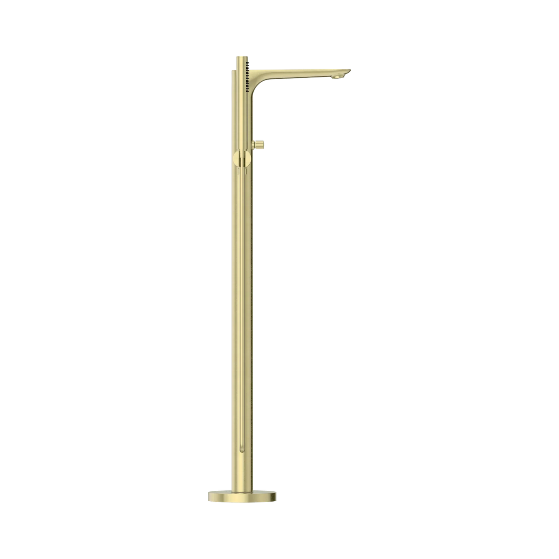 Nero Bianca Freestanding Bath Mixer With Hand Shower, Brushed Gold