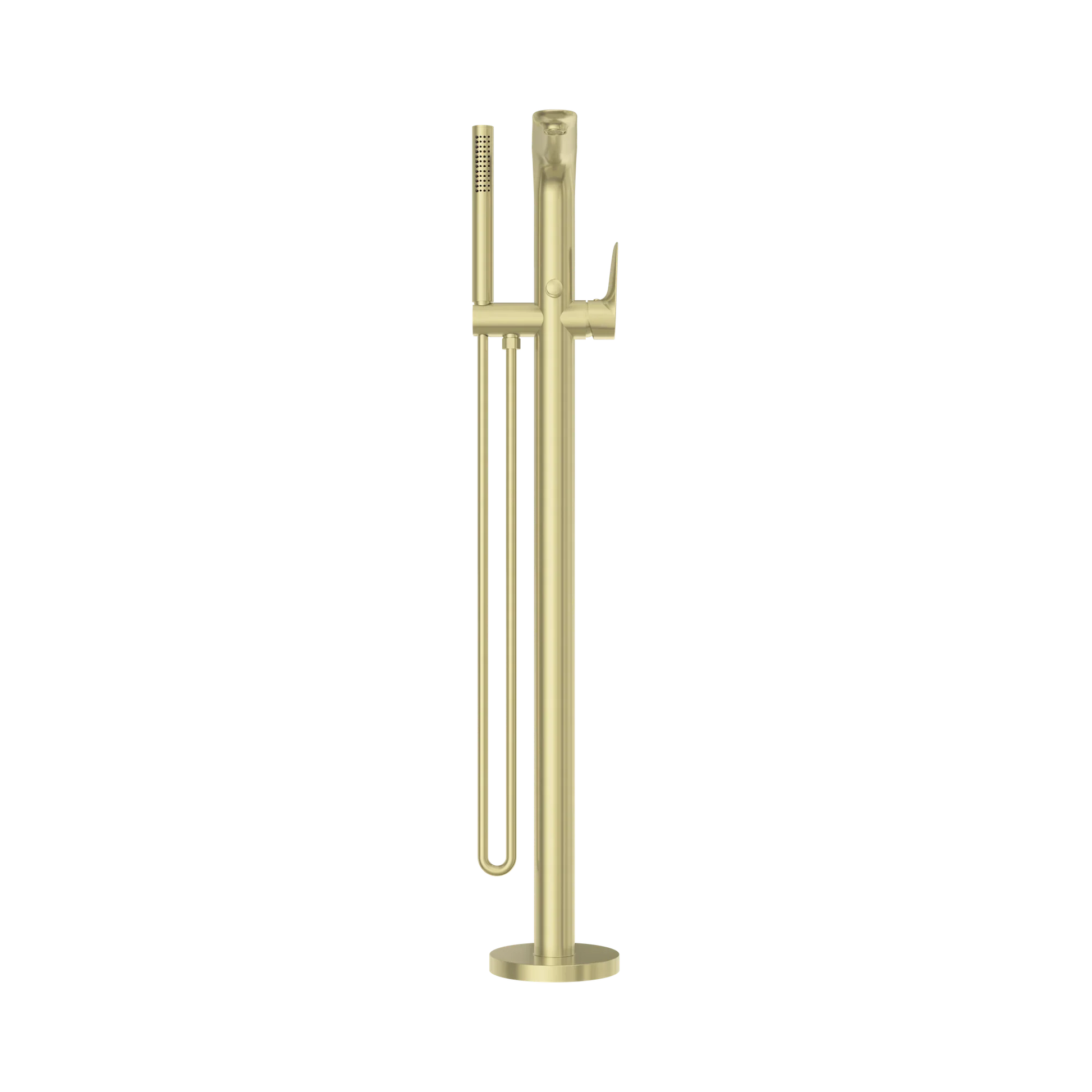 Nero Bianca Freestanding Bath Mixer With Hand Shower, Brushed Gold